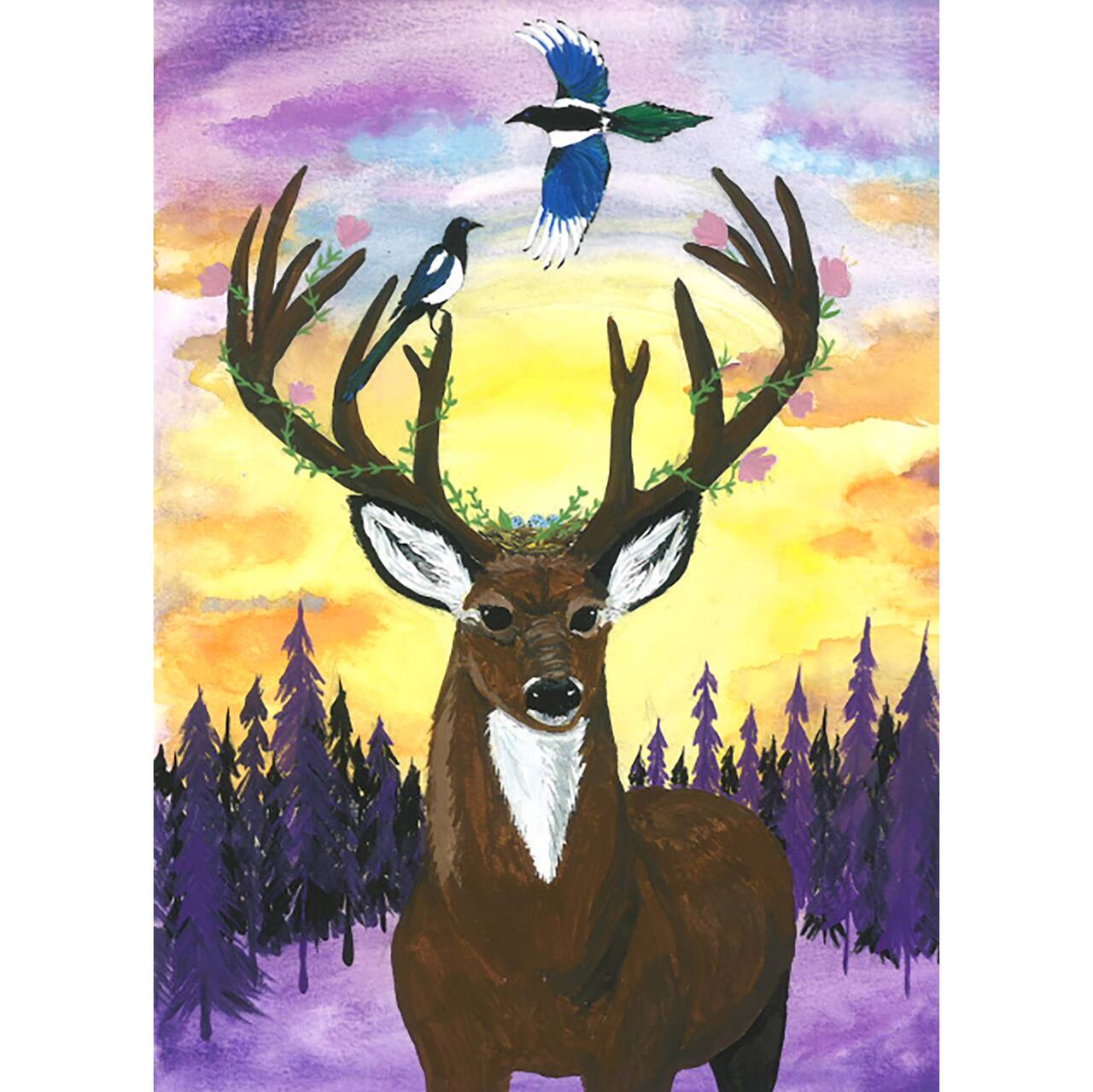 Sparkly Selections Majestic Deer - Local Utah Artist Rachel H. Diamond Painting Kit, Square Diamonds
